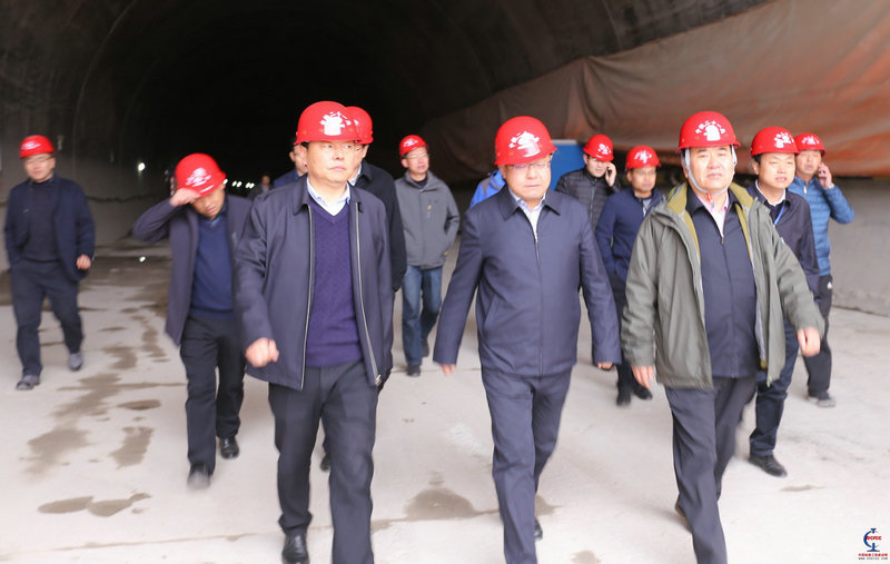 10、參加貫通慶典的各位領(lǐng)導(dǎo)步入馬峽隧道參觀。.jpg